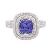 Image 1 : 14KT White Gold 1.88 ctw Tanzanite and Diamond Ring