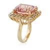 Image 3 : 14KT Yellow Gold 17.75 ctw Morganite and Diamond Ring