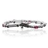 Image 2 : 14KT White Gold 1.50 ctw Ruby and Diamond Bracelet