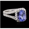 Image 2 : 14KT White Gold 2.24 ctw Tanzanite and Diamond Ring