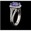 Image 3 : 14KT White Gold 2.24 ctw Tanzanite and Diamond Ring