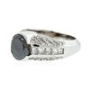 Image 2 : 14KT White Gold 3.98 ctw Black Diamond Ring