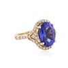 Image 2 : 14KT Yellow Gold 4.92 ctw Tanzanite and Diamond Ring