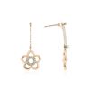Image 2 : 14KT Two-Tone Gold 0.11 ctw Diamond Earrings
