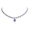 Image 1 : 14KT White Gold 33.55 ctw Tanzanite and Diamond Necklace