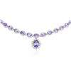 Image 2 : 14KT White Gold 33.55 ctw Tanzanite and Diamond Necklace