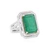 Image 2 : 14KT Two-Tone Gold 9.47 ctw Emerald and Diamond Ring