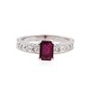 Image 1 : 14KT White Gold 1.05 ctw Ruby and Diamond Ring