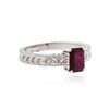 Image 2 : 14KT White Gold 1.05 ctw Ruby and Diamond Ring