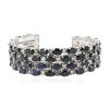 Image 1 : Two-Tone 25.20 ctw Sapphire and Diamond Bracelet