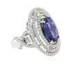 Image 2 : 14KT White and Yellow Gold 6.46 ctw Tanzanite and Diamond Ring