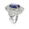Image 3 : 14KT White and Yellow Gold 6.46 ctw Tanzanite and Diamond Ring
