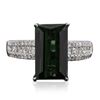 Image 1 : 14KT White Gold 3.75 ctw Green Tourmaline and Diamond Ring