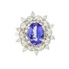 Image 1 : 14KT White Gold 3.07 ctw Tanzanite and Diamond Ring