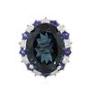 Image 1 : 14KT White Gold 20.82 ctw Topaz, Sapphire and Diamond Ring