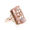 Image 2 : 14KT Rose Gold 43.75 ctw GIA Certified Morganite and Diamond Ring