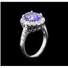Image 3 : 14KT White Gold 3.43 ctw Tanzanite and Diamond Ring