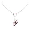 Image 1 : 18KT White Gold 2.50 ctw Ruby and Diamond Necklace