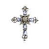 Image 1 : 10KT White Gold 1.25 ctw Tanzanite and Diamond Cross Pendant