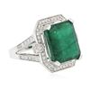 Image 3 : 14KT White Gold 9.93 ctw Emerald and Diamond Ring