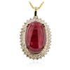 Image 2 : 14KT Yellow Gold 49.58 ctw Ruby and Diamond Pendant With Chain