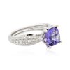 Image 2 : 18KT White Gold 2.62 ctw Tanzanite and Diamond Ring