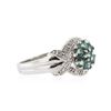 Image 2 : 14KT White Gold 0.74 ctw Alexandrite and Diamond Ring