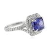Image 2 : 14KT White Gold 4.40 ctw Tanzanite and Diamond Ring