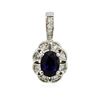 Image 1 : 14KT White Gold 1.09 ctw Sapphire and Diamond Pendant