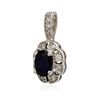 Image 2 : 14KT White Gold 1.09 ctw Sapphire and Diamond Pendant