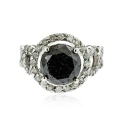 14KT White Gold 7.25 ctw Black Diamond Ring