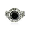Image 1 : 14KT White Gold 7.25 ctw Black Diamond Ring