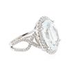 Image 2 : 14KT White Gold 9.47 ctw Aquamarine and Diamond Ring