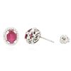 Image 2 : 14KT White Gold 3.54 ctw Ruby and Diamond Earrings