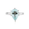 Image 1 : Platinum 2.59 ctw Aquamarine and Diamond Ring