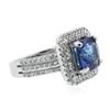 Image 2 : 14KT White Gold 2.93 ctw Tanzanite and Diamond Ring