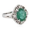 Image 2 : 14KT White Gold 2.23 ctw Emerald and Diamond Ring