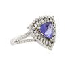 Image 2 : 14KT White Gold 1.93 ctw Tanzanite and Diamond Ring