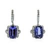 Image 1 : 14KT White Gold 10.60 ctw Tanzanite and Diamond Earrings