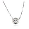 Image 2 : 14KT White Gold 0.30 ctw Diamond Solitaire Necklace