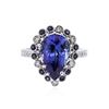 Image 1 : 14KT White Gold 3.86 ctw Tanzanite, Sapphire and Diamond Ring