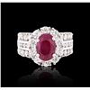 Image 1 : 18KT White Gold 2.90 ctw Ruby and Diamond Ring