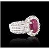 Image 2 : 18KT White Gold 2.90 ctw Ruby and Diamond Ring