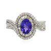 Image 1 : 14KT White Gold 1.03 ctw Tanzanite and Diamond Ring