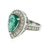 Image 2 : 14KT White Gold 2.31 ctw Emerald and Diamond Ring
