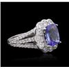 Image 2 : 14KT White Gold 2.38 ctw Tanzanite and Diamond Ring