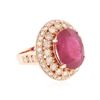 Image 2 : 14KT Rose Gold 12.37 ctw Ruby and Diamond Ring