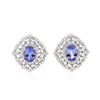 Image 1 : 14KT White Gold 2.46 ctw Tanzanite and Diamond Earrings