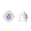 Image 2 : 14KT White Gold 2.46 ctw Tanzanite and Diamond Earrings