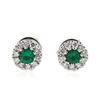 Image 1 : 14KT White Gold 0.40 ctw Emerald and Diamond Earrings